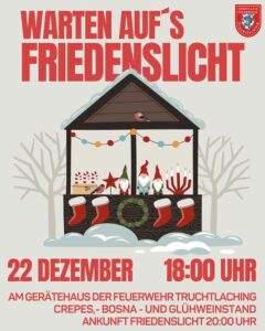 Übergabe Friedenslicht am Feuerwehrhaus Truchtlaching am 22. Dezember 2023